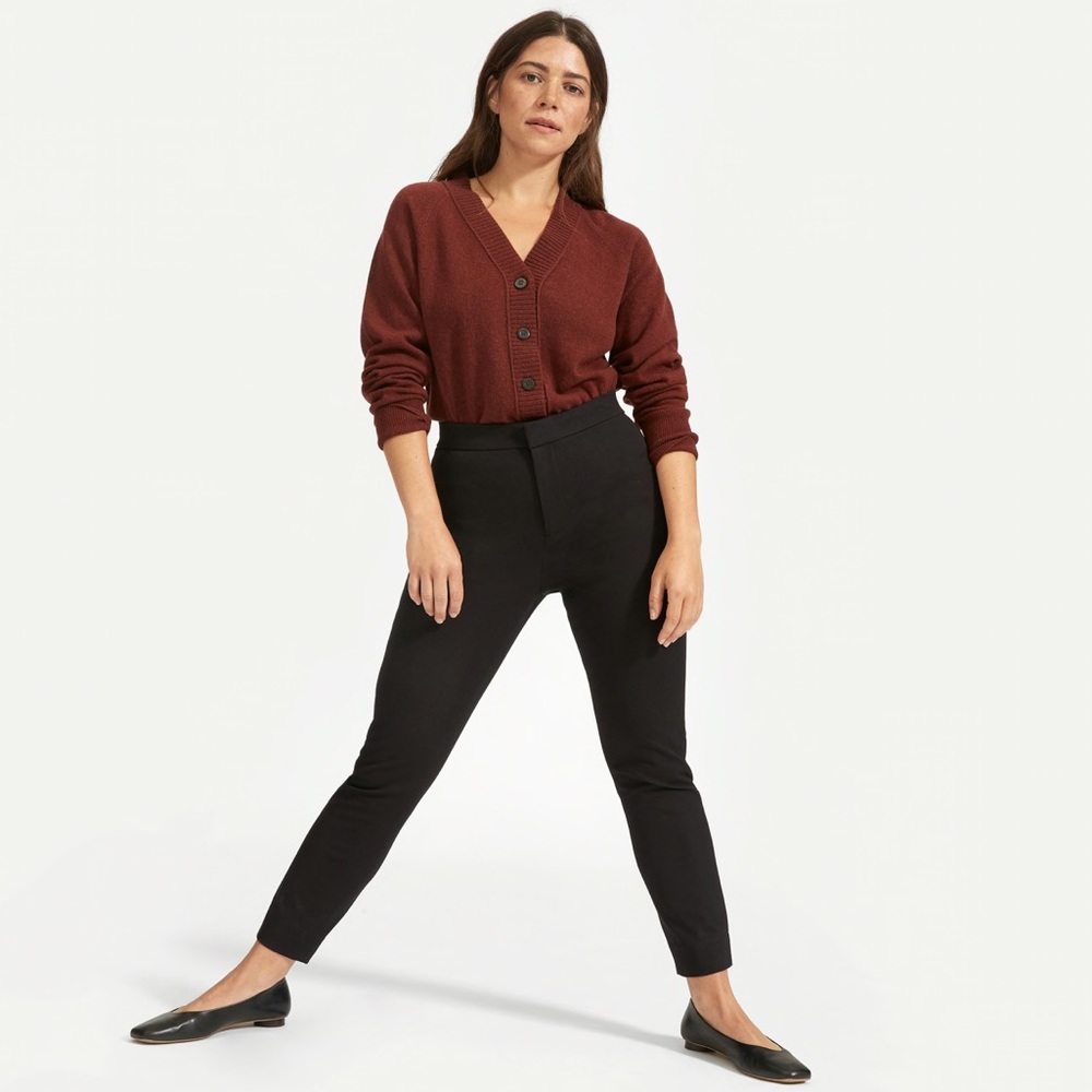 Everlane Fixed-Waist Stretch Cotton Pant Black 00